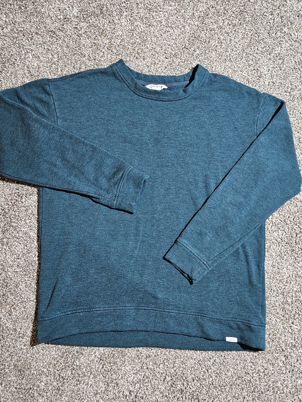 Orvis Classic Collection Teal/Green Modal Blend Crewneck Sweatshirt Mens Small